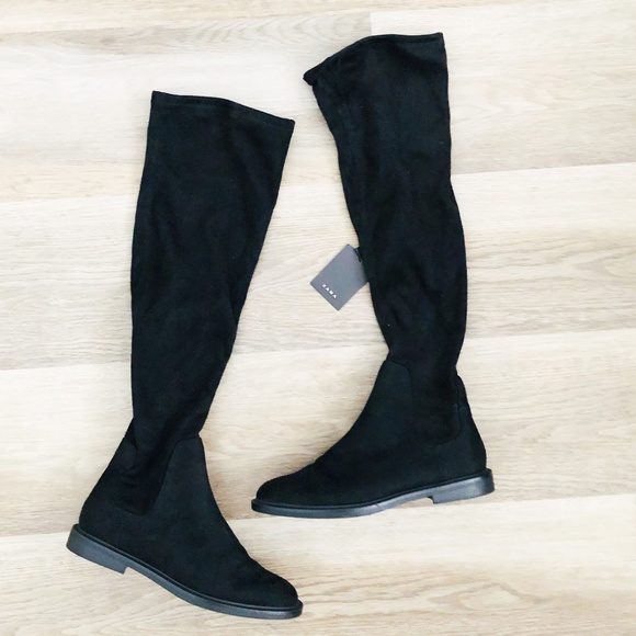 zara faux suede boots